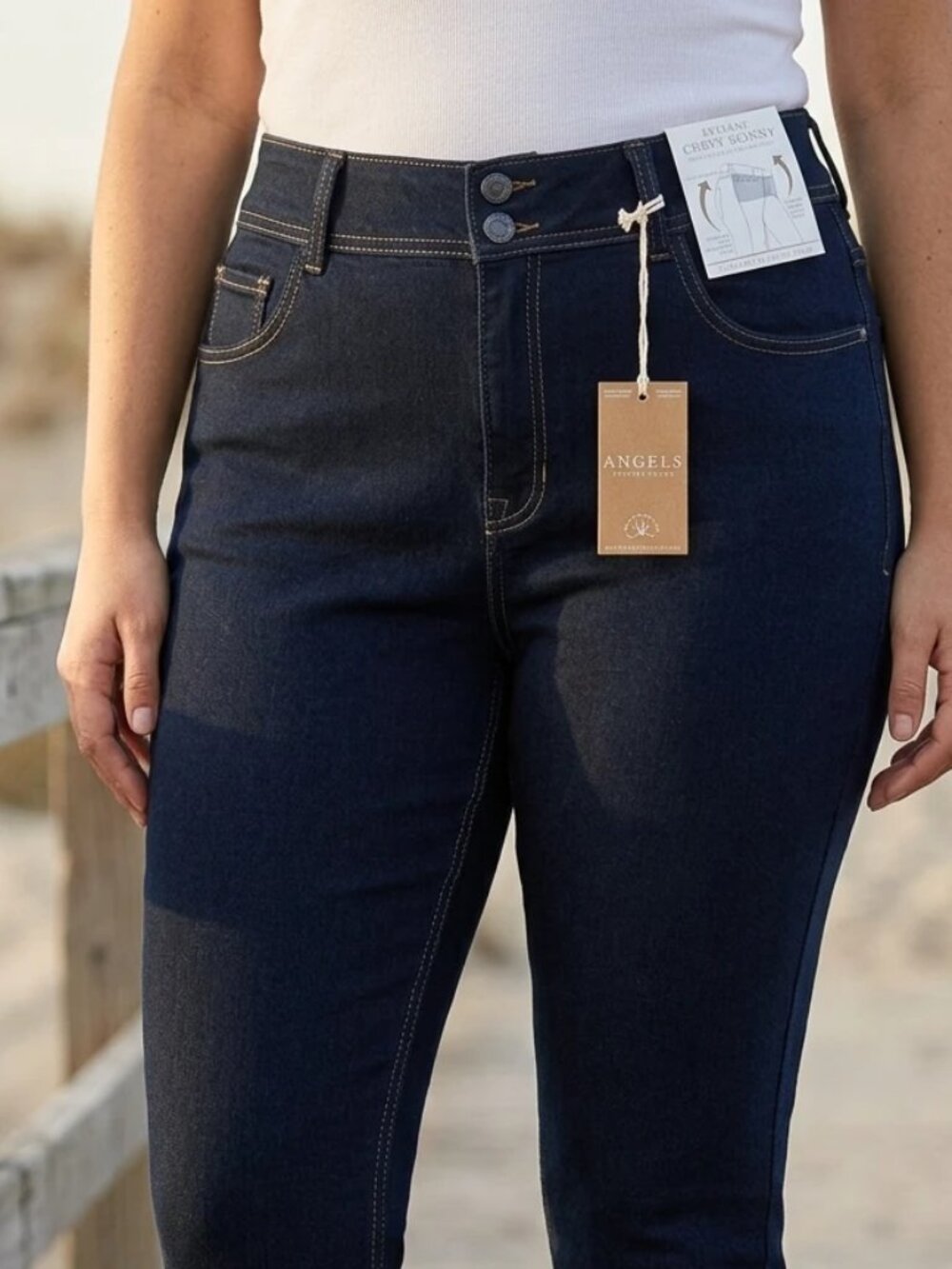 Angels Forever Young Dark indigo 81% cotton, 17% polyester, 2% spandex Denim jea